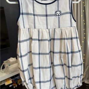 Plaid Sleeveless Kids One Piece